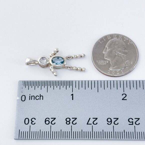 Vintage Sterling Silver 925 Blue Boy Charm Pendant - Picture 7 of 7